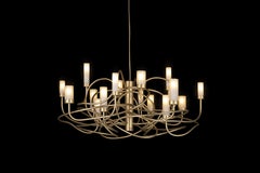 Lampadario a sospensione rotondo moderno, finitura satinata oro, Collection'Salsa