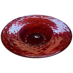 Modern Round Red Murano Blown Glass Centerpiece by MVM Cappellin & Co.