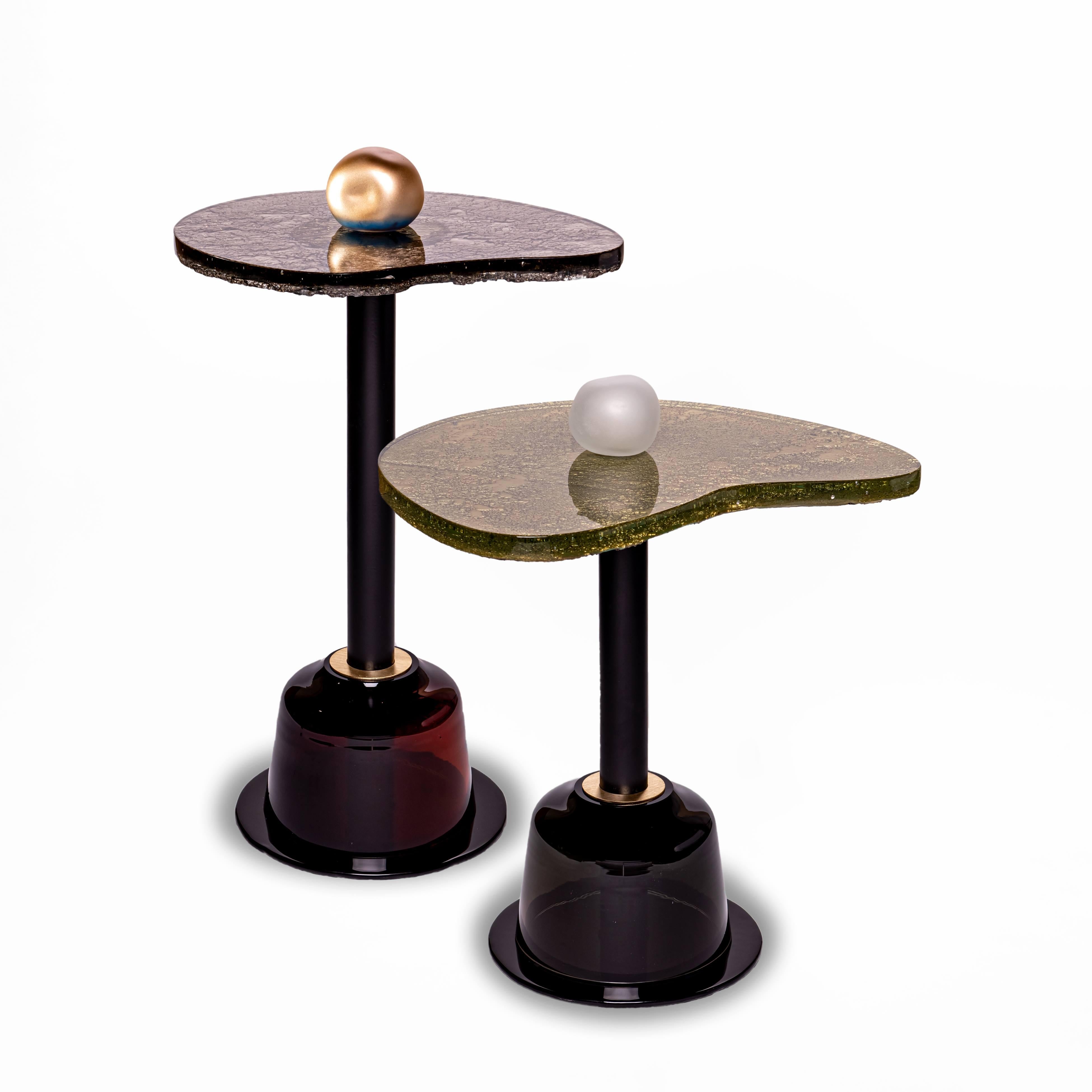 Hand-Crafted Modern Round Side and Coffee Table 