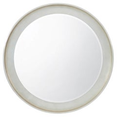 Specchio moderno rotondo in foglia d'argento