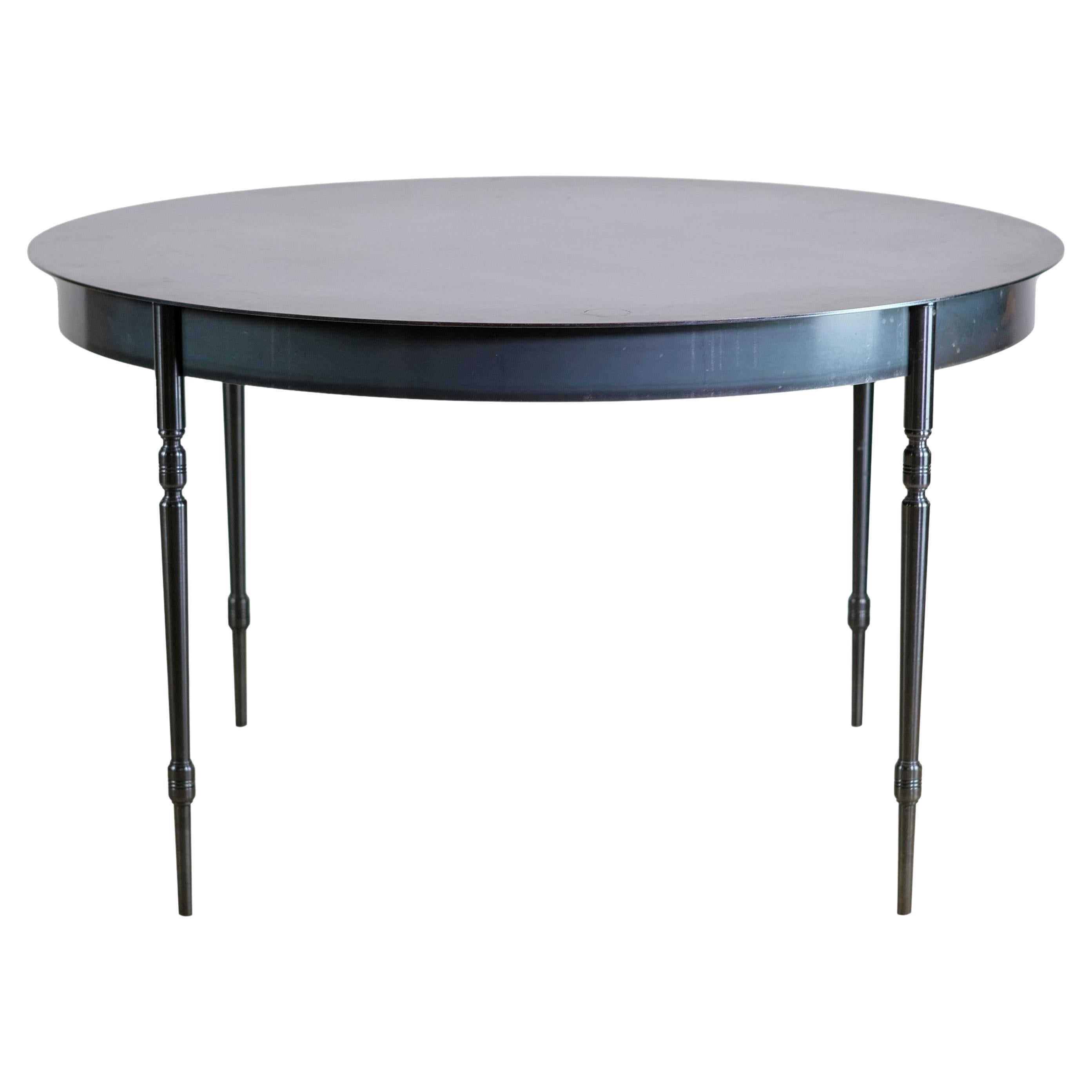 Modern Round Steel Dining Table by Gregor Jenkin Studio