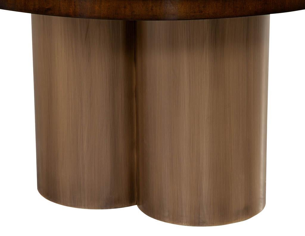 Contemporary Modern Round Sunburst Dining Table in High Gloss Polished Finish For Sale