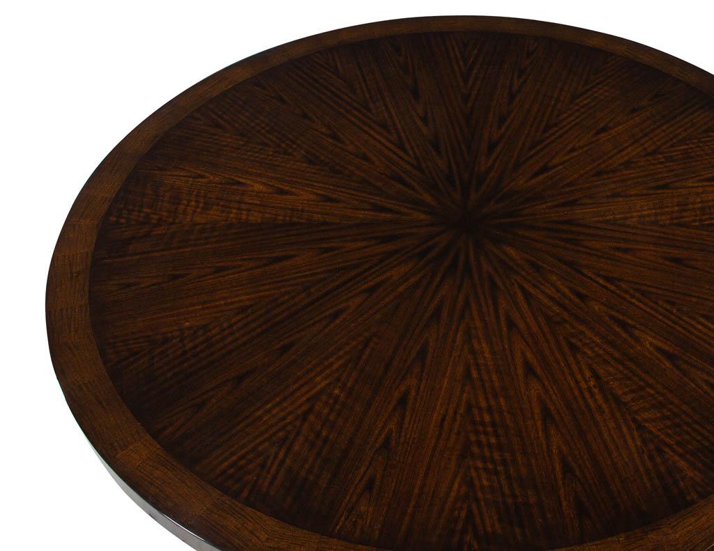 Modern Round Sunburst Dining Table in High Gloss Polished Finish For Sale 3