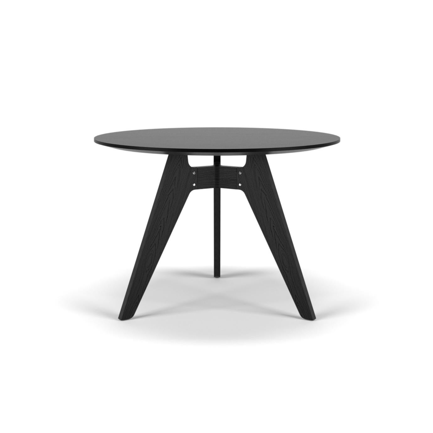 Modern Round Table 'Lavitta' by Poiat, Black Oak, 100cm In New Condition For Sale In Paris, FR