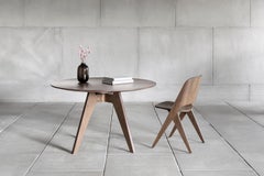Modern Round Table 'Lavitta' by Poiat, Dark Oak, 100cm