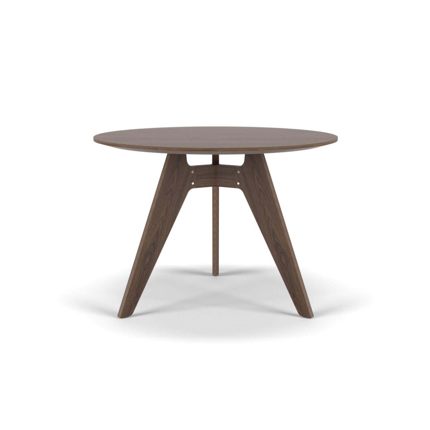Modern Round Table 'Lavitta' by Poiat, Dark Oak, 100cm In New Condition For Sale In Paris, FR