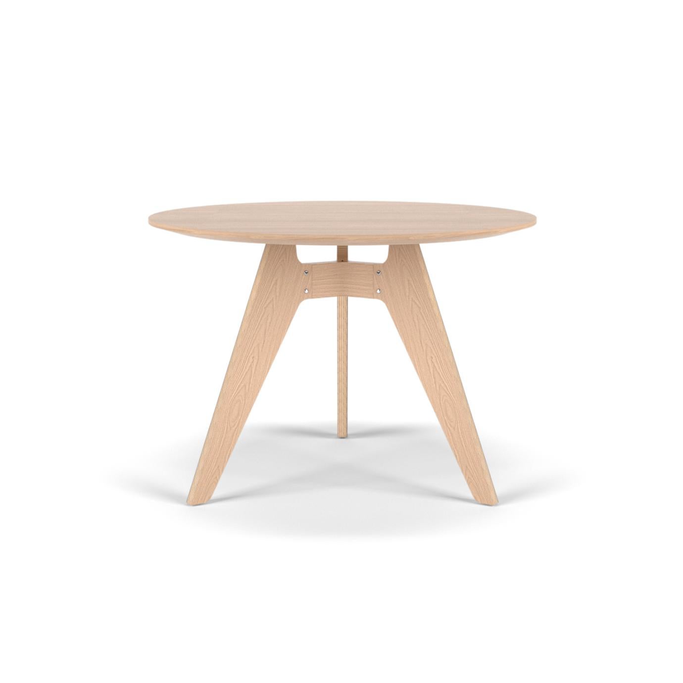 Contemporary Modern Round Table 'Lavitta' by Poiat, Natural Oak, 100cm For Sale