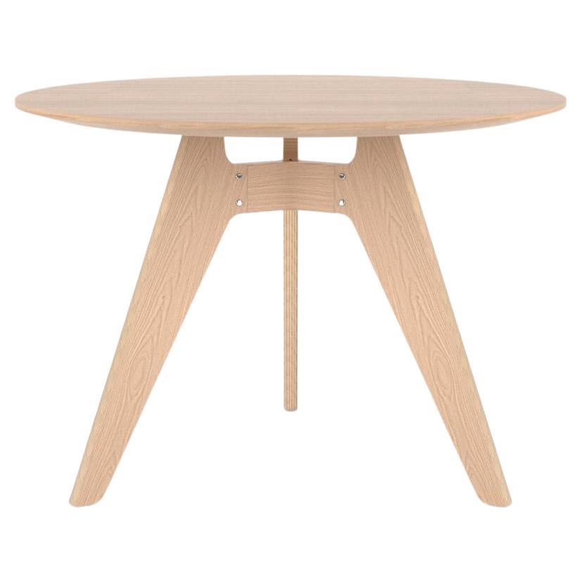 Modern Round Table 'Lavitta' by Poiat, Natural Oak, 100cm For Sale