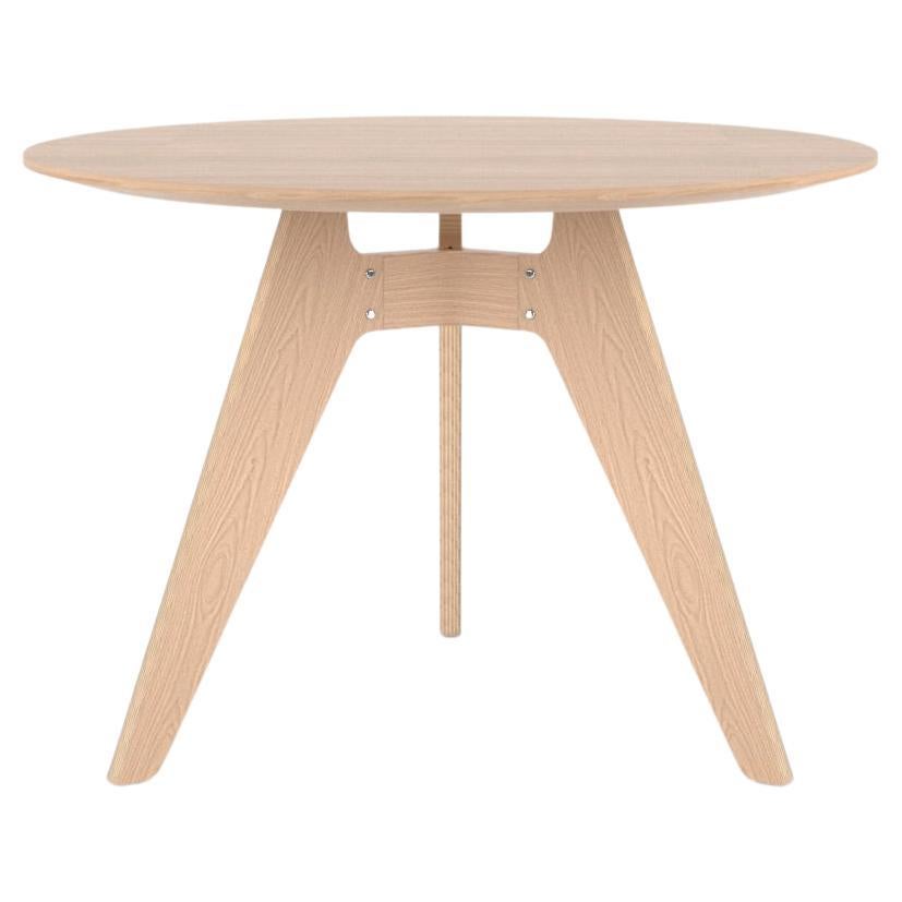 Table ronde moderne Lavitta de Poiat, en chêne naturel, 100 cm