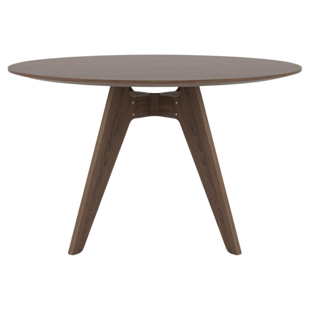 Modern Round Table 'Lavitta' by Poiat, Dark Oak, 120cm For Sale