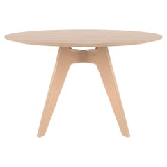 Table ronde moderne Lavitta de Poiat, en chêne naturel, 120 cm