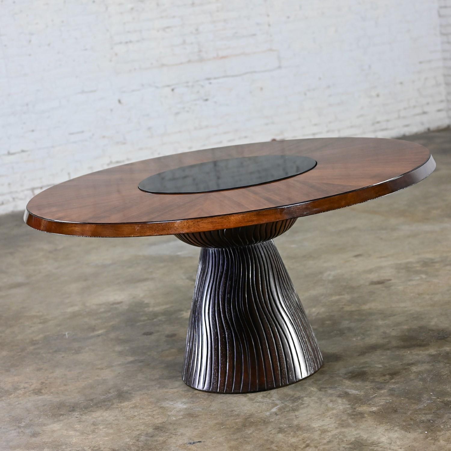 Table de salle à manger moderne ronde à piédestal attribuée à Bernhardt Cascade en vente 6