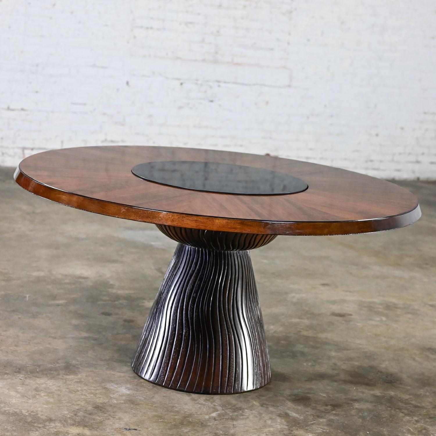 Table de salle à manger moderne ronde à piédestal attribuée à Bernhardt Cascade en vente 7