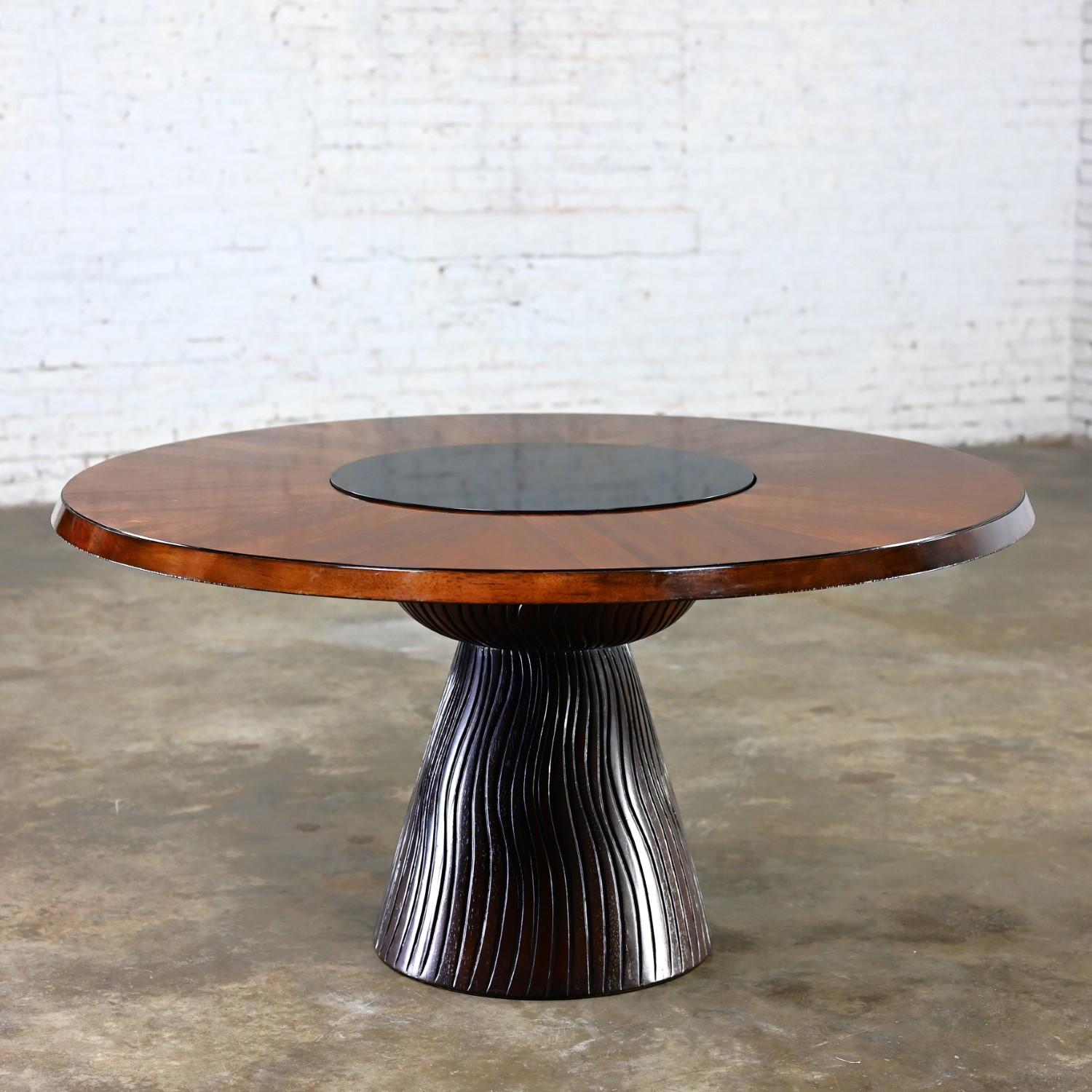 Table de salle à manger moderne ronde à piédestal attribuée à Bernhardt Cascade en vente 8