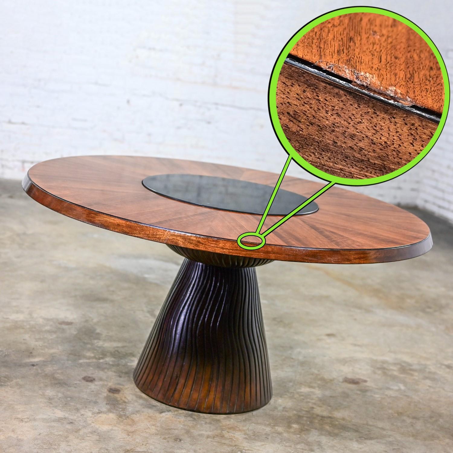 Table de salle à manger moderne ronde à piédestal attribuée à Bernhardt Cascade en vente 1