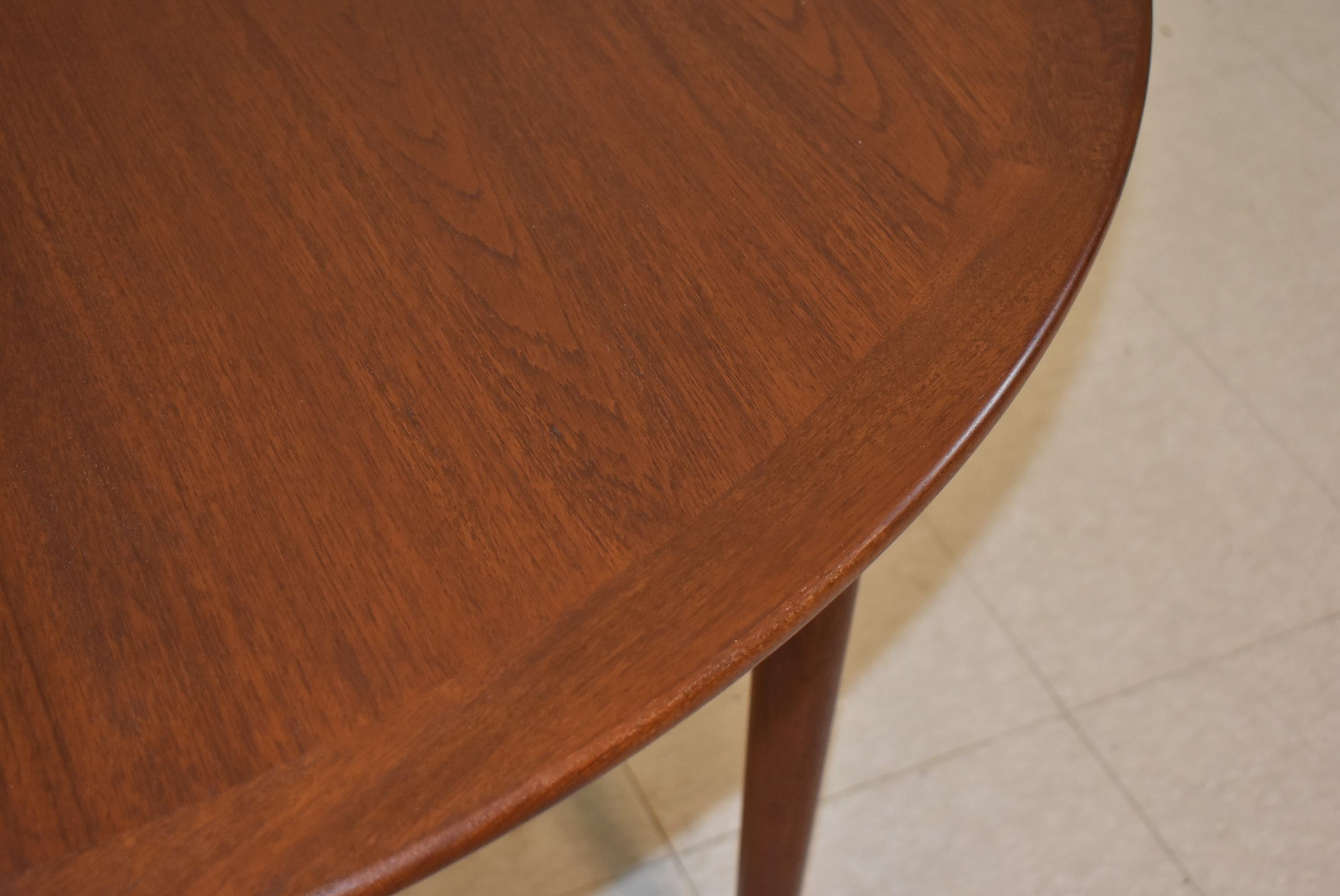 20th Century Modern Round Teak Table Grete Jalk for P. Jeppesens-Mobelfabrik For Sale