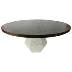 Modern Round Walnut Dining Table
