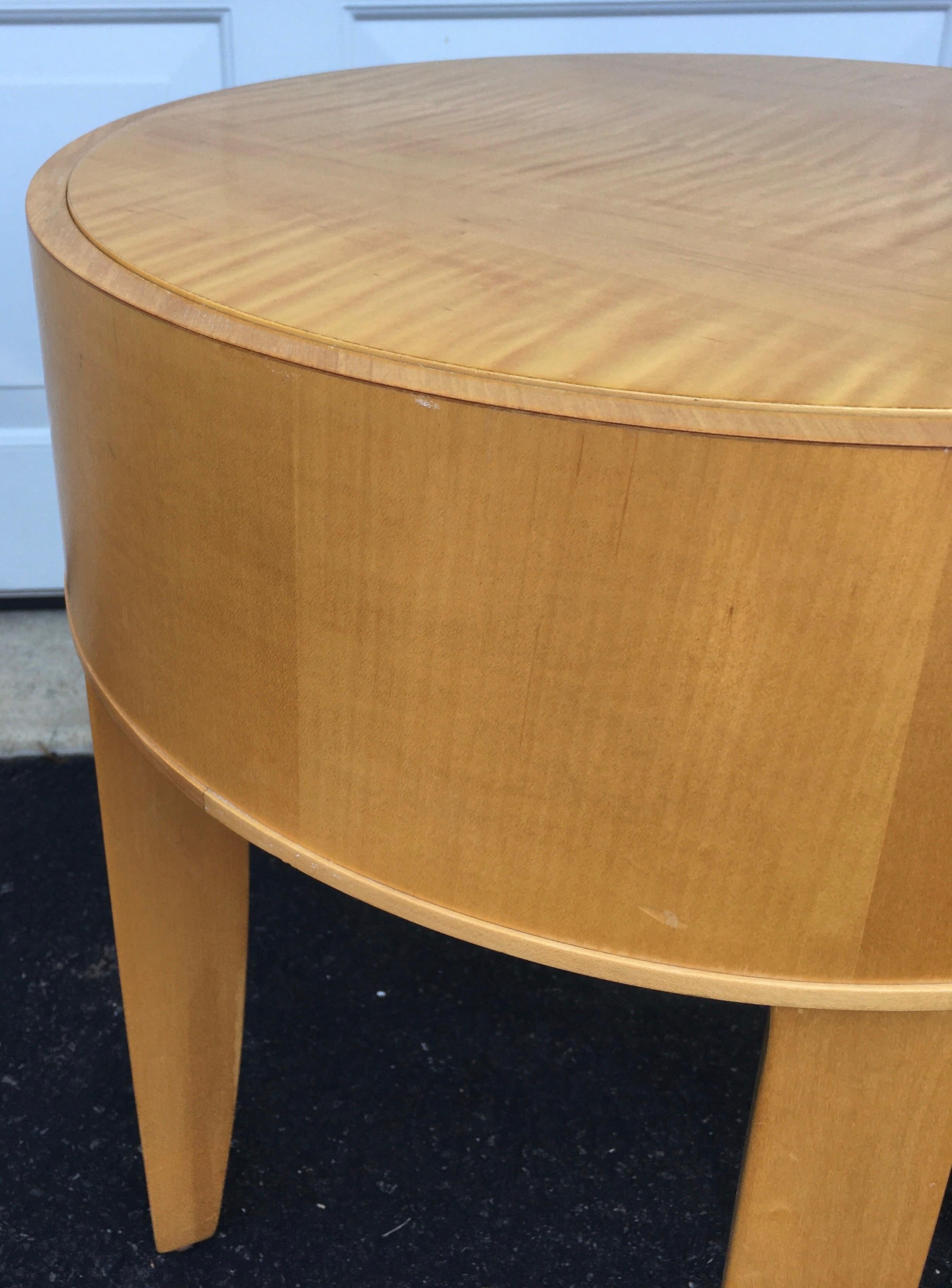 Brayton Modern Round Wood Occasional Drinks Side Table  2