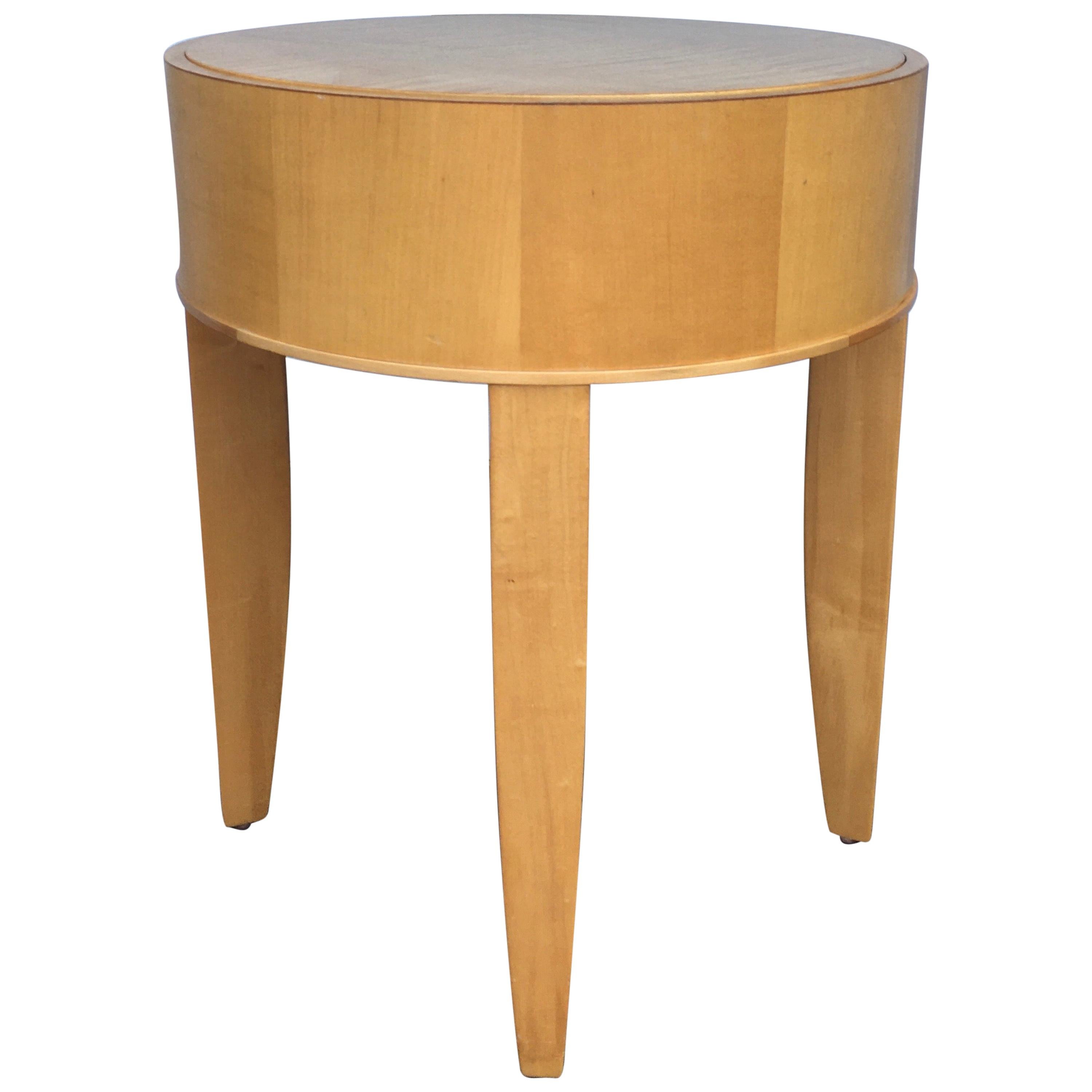 Brayton Modern Round Wood Occasional Drinks Side Table 