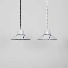 Moderne Royal Copenhagen Blaue Flöte Porzellan Pendelleuchten, Dänemark