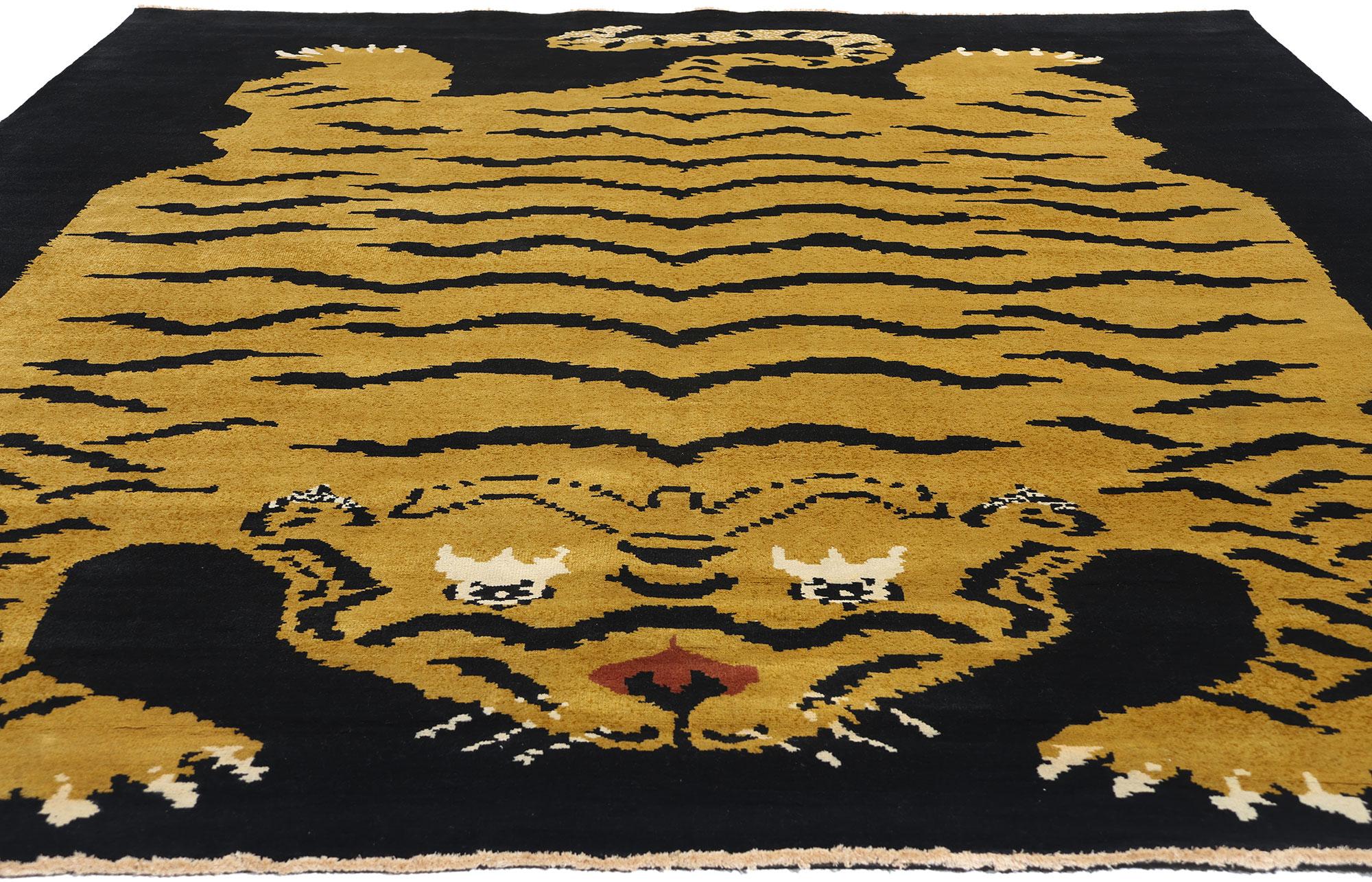 New Contemporary Royal Tibetan Tiger Carpet with Modern Style Moderno en venta