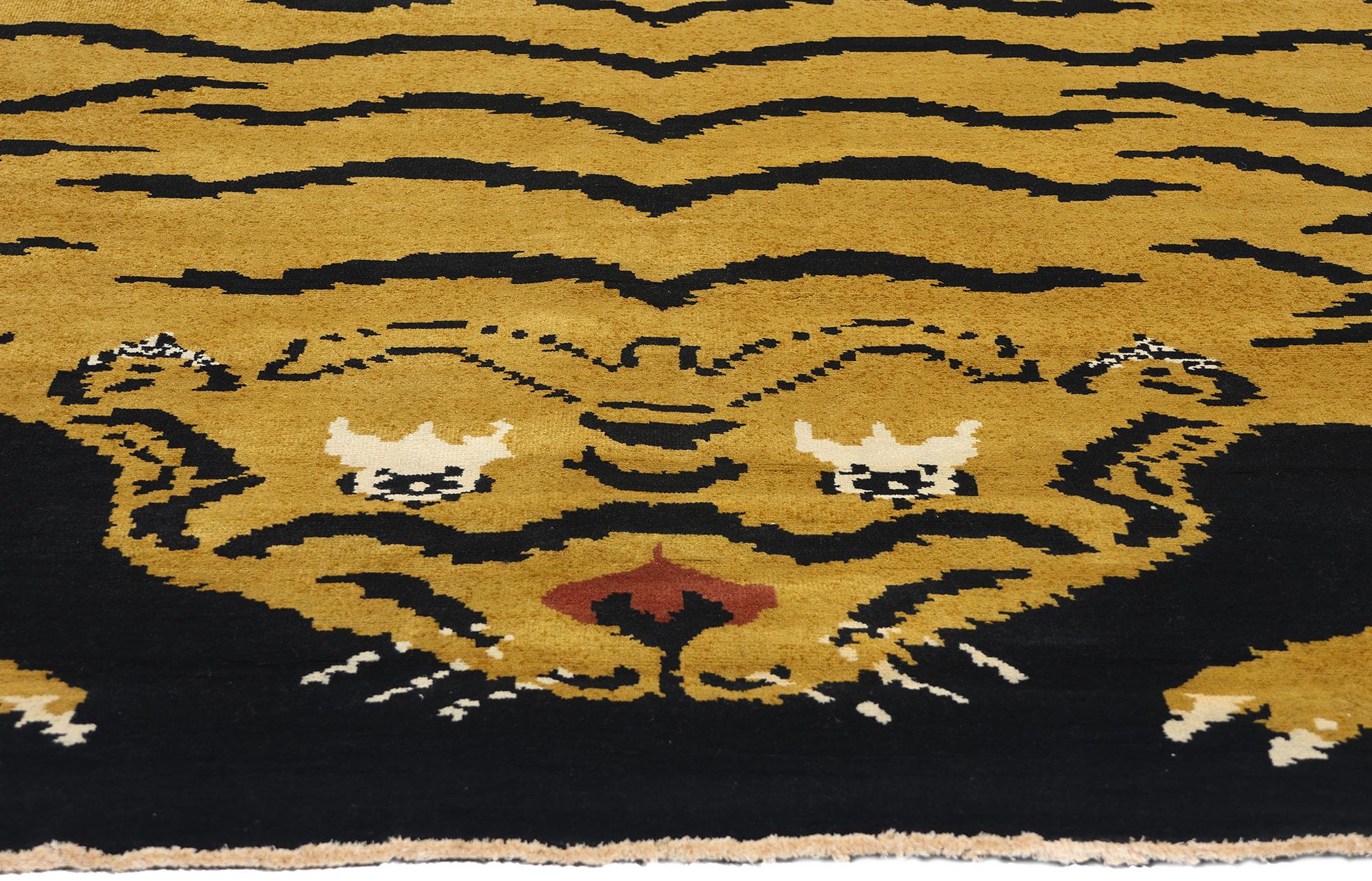 New Contemporary Royal Tibetan Tiger Carpet with Modern Style Indio en venta