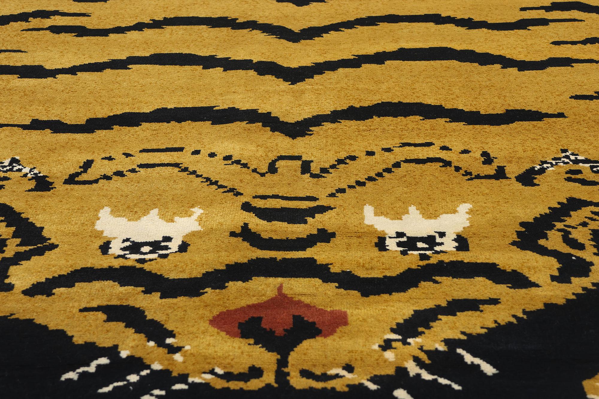 New Contemporary Royal Tibetan Tiger Carpet with Modern Style Anudado a mano en venta