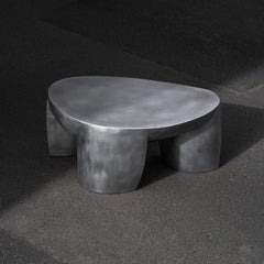 Modern Rubber, Aluminium and Stainless Steel Coffee Table by Jan Ankiersztajn