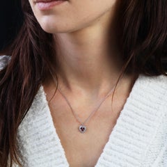 Modern Rubies Diamonds 18 Karat White Gold Heart Pendant Chain Necklace