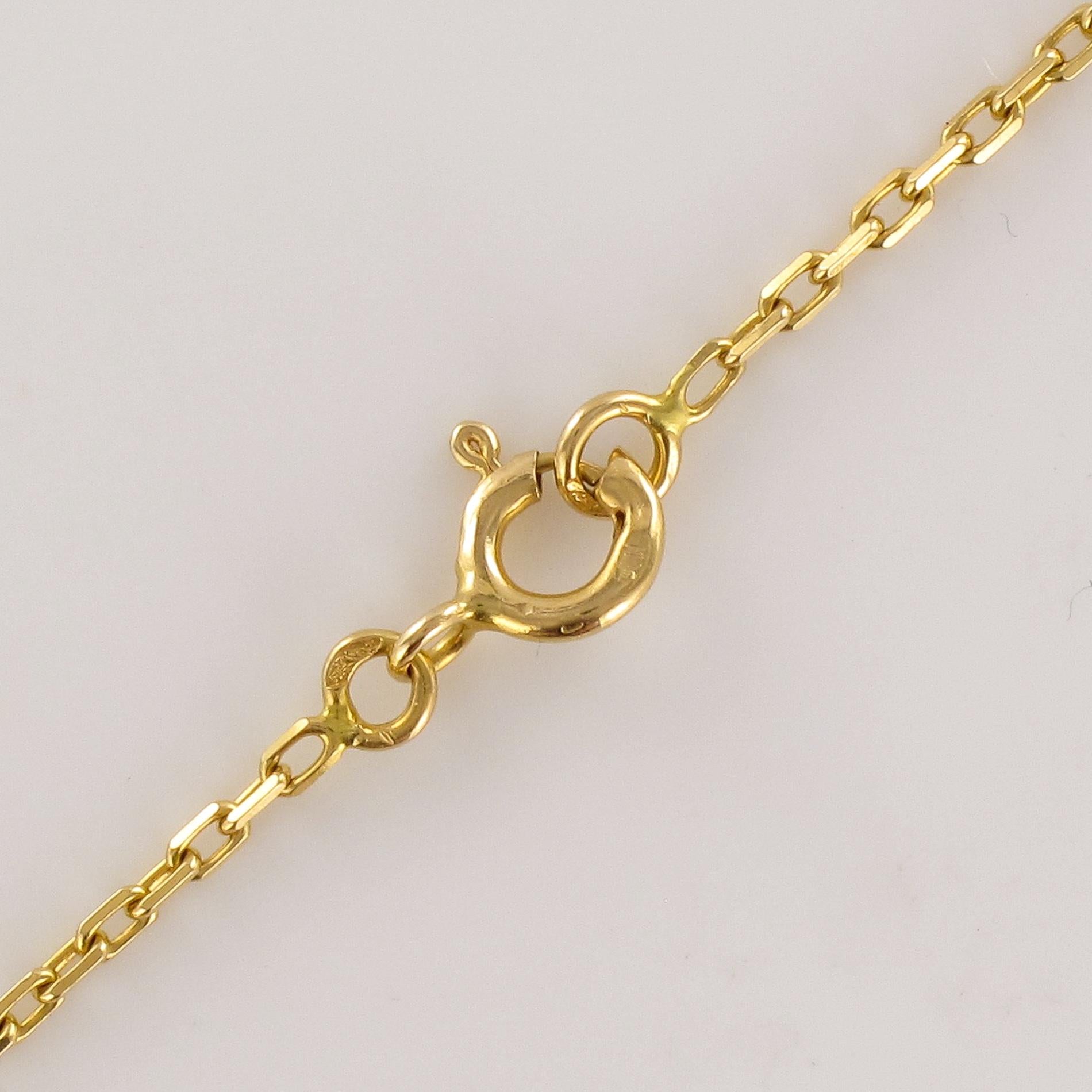 Modern Ruby Diamond 18 Karat Yellow Gold Pendant and Chain 6
