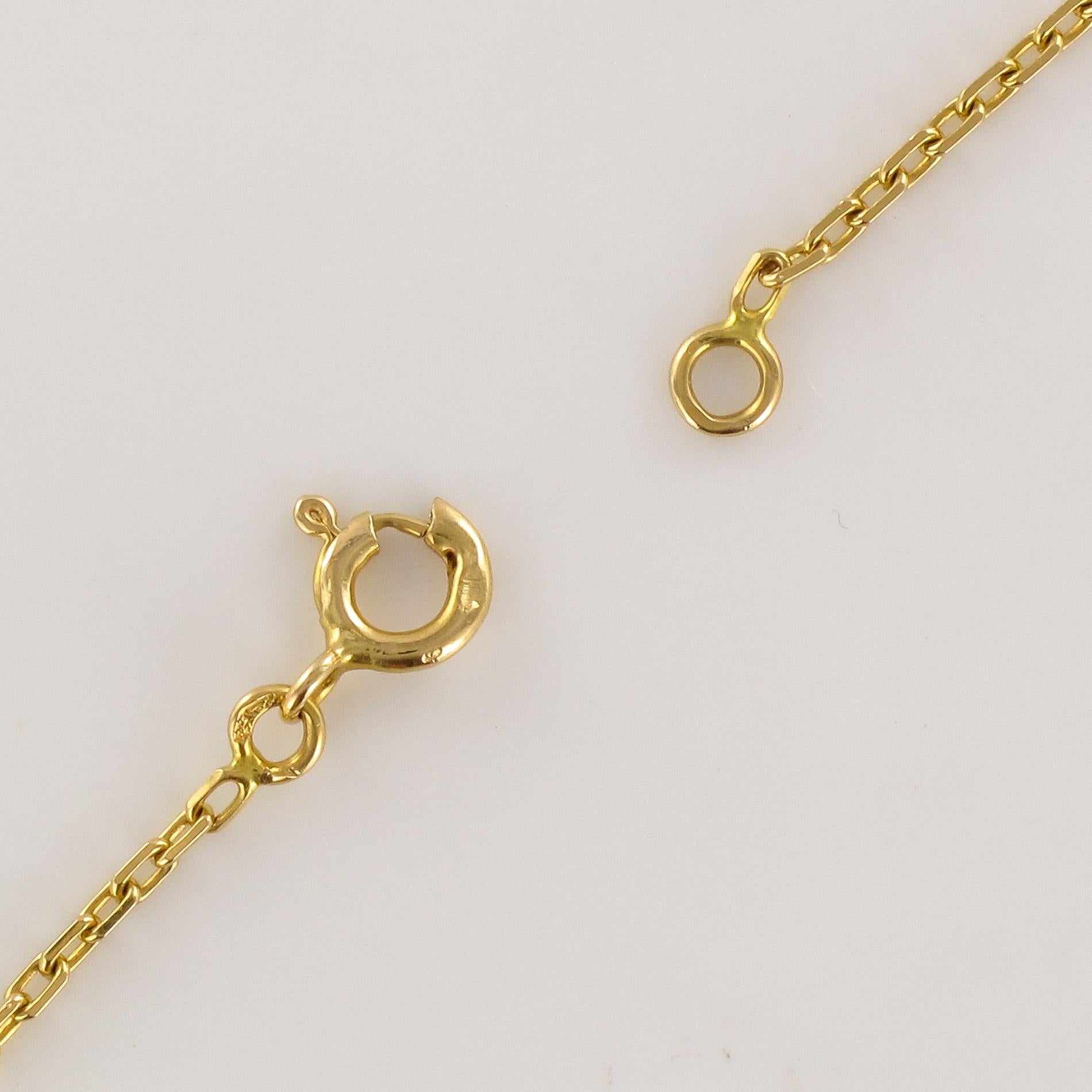 Modern Ruby Diamond 18 Karat Yellow Gold Pendant and Chain 7