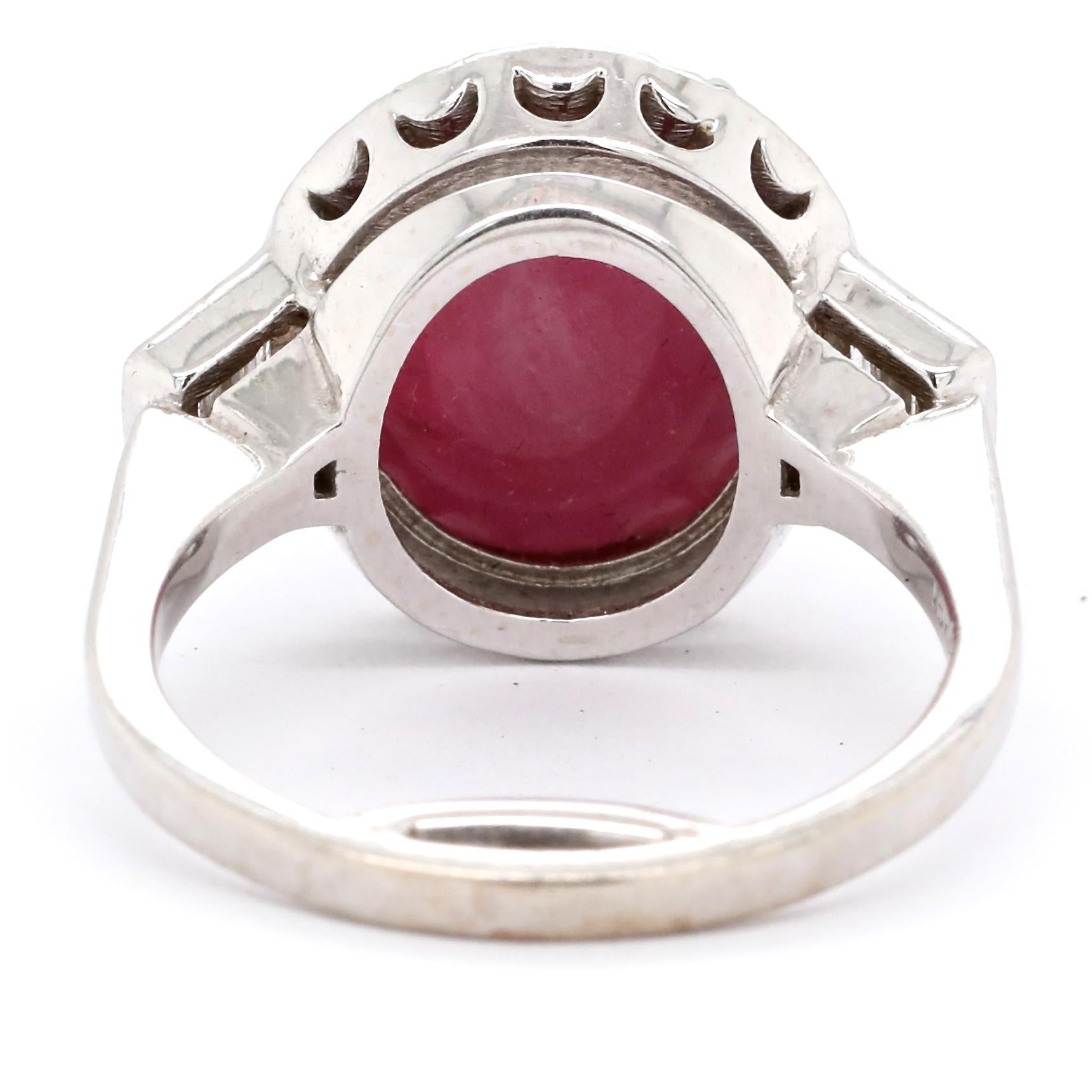 Women's Modern Ruby Diamond 18 Karat Gold Ring