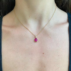 Modern Ruby, Diamond and 18 Karat Gold Pendant, 3.19 Carats