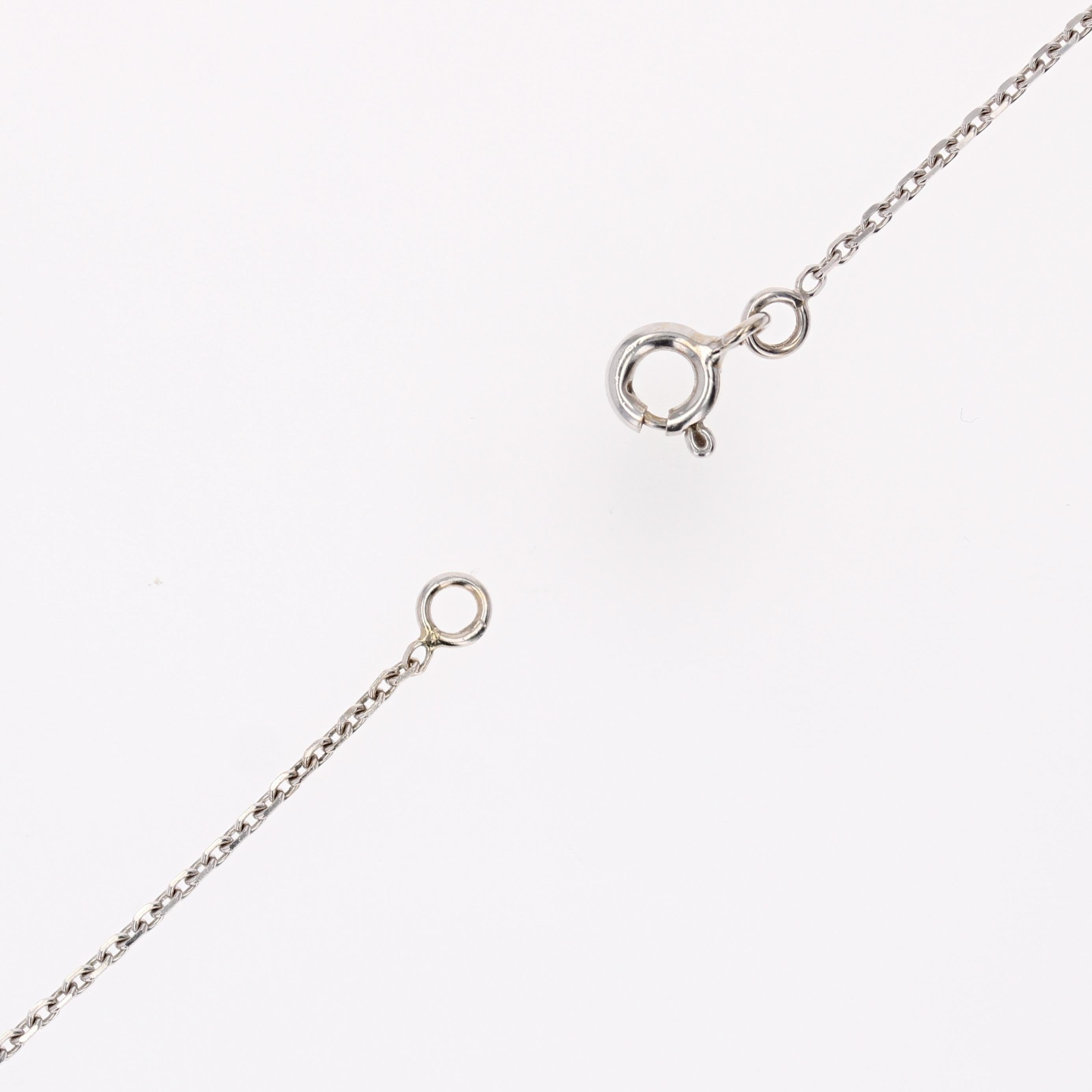 Collana moderna con diamanti e rubini in oro bianco 18 carati in vendita 9