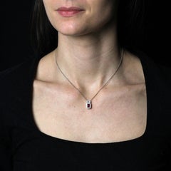 Modern Ruby Diamonds 18 Karat White Gold Pendant Necklace