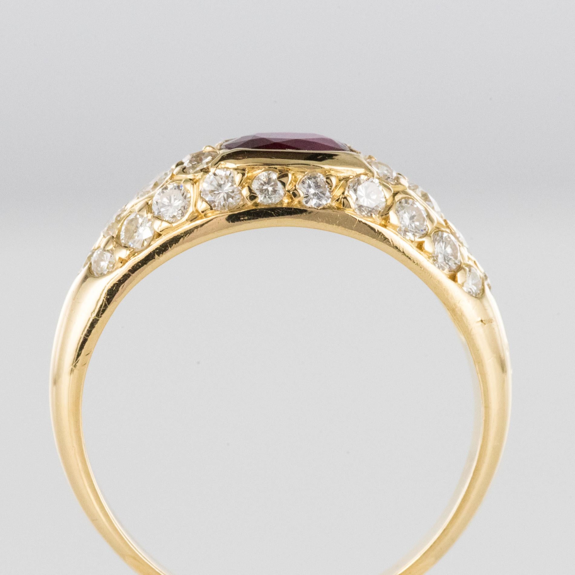Modern Ruby Diamonds 18 Karat Yellow Gold Bangle Ring 9