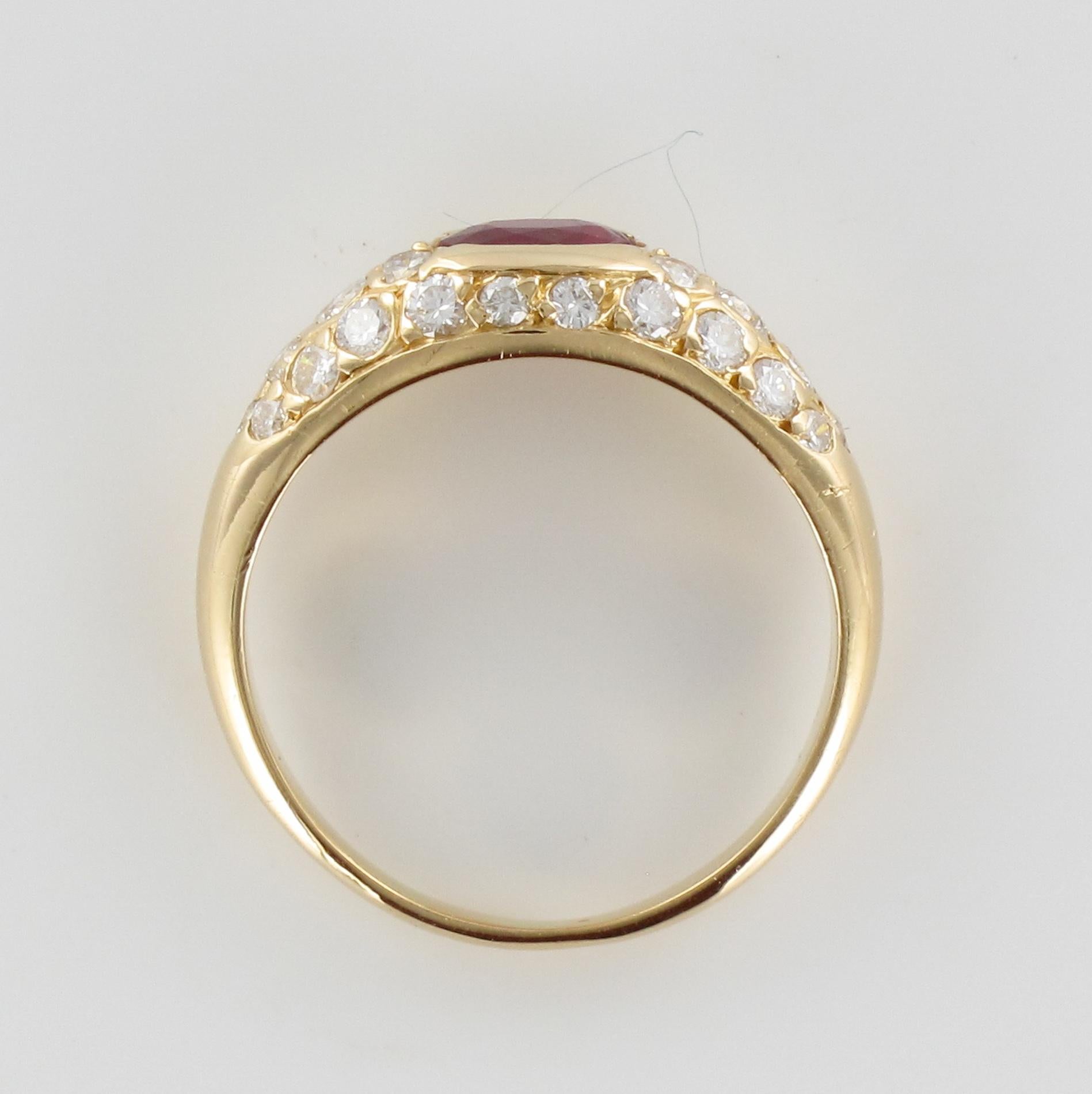 Modern Ruby Diamonds 18 Karat Yellow Gold Bangle Ring 10