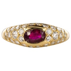 Modern Ruby Diamonds 18 Karat Yellow Gold Bangle Ring