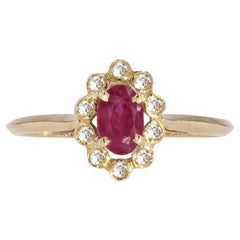 Modern Ruby Diamonds 18 Karat Yellow Gold Pompadour Ring