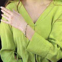 Modern Ruby Emerald Sapphire Diamond 18 Karat Yellow Gold Bracelet