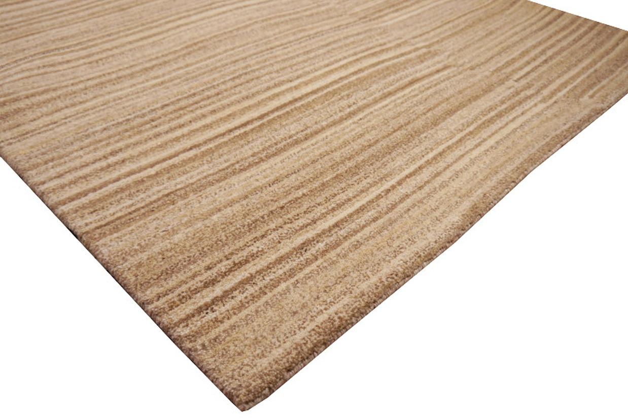 Hand-Knotted Modern Rug 6 x 4 ft Contemporary Art Wool hand-knotted beige