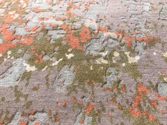 Modern Rug Abstract Unusual Shiny Pattern Handmade, Volcanic Saga, Small