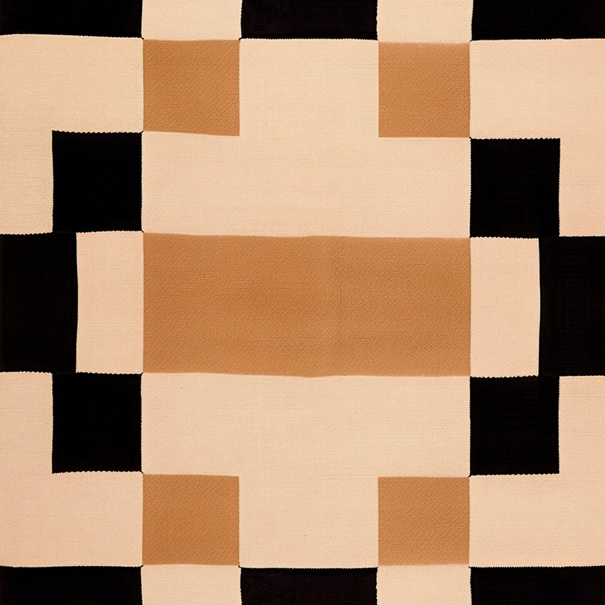 Mid-Century Modern Modern Rug Beige, Yellow Orange & Black Checkered Pattern Memphis Style Insp For Sale