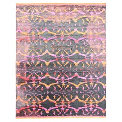 Modern Rug by Keivan Woven Arts in Wool with Silk and Abstract Design
