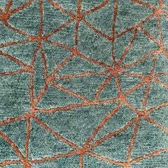 Alfombra Moderna Domus 6 x 4 pies Arte Contemporáneo Lana y Seda anudada a mano