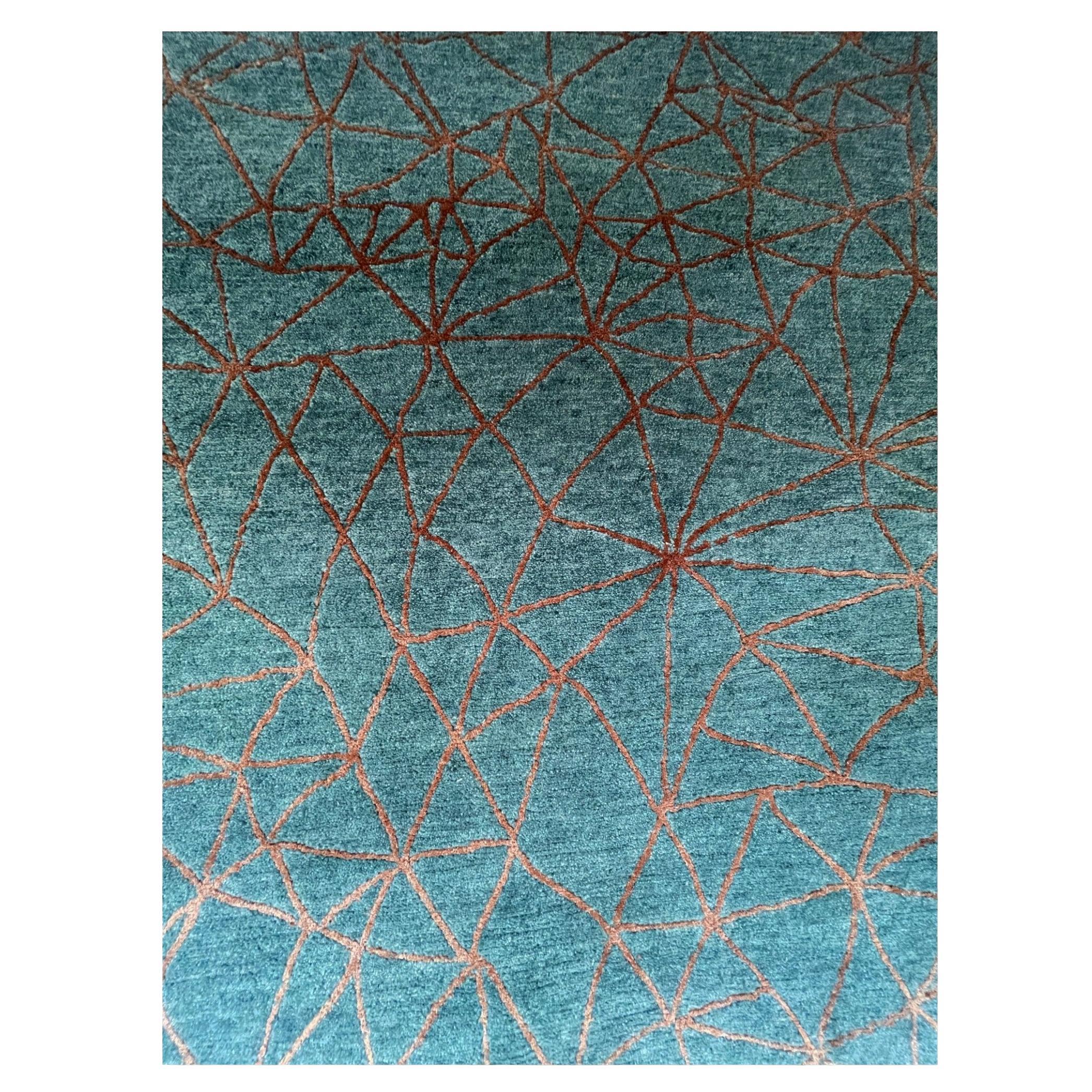 Modern Rug Domus 6 x 4 ft Contemporary Art Wool and Silk hand-knotted