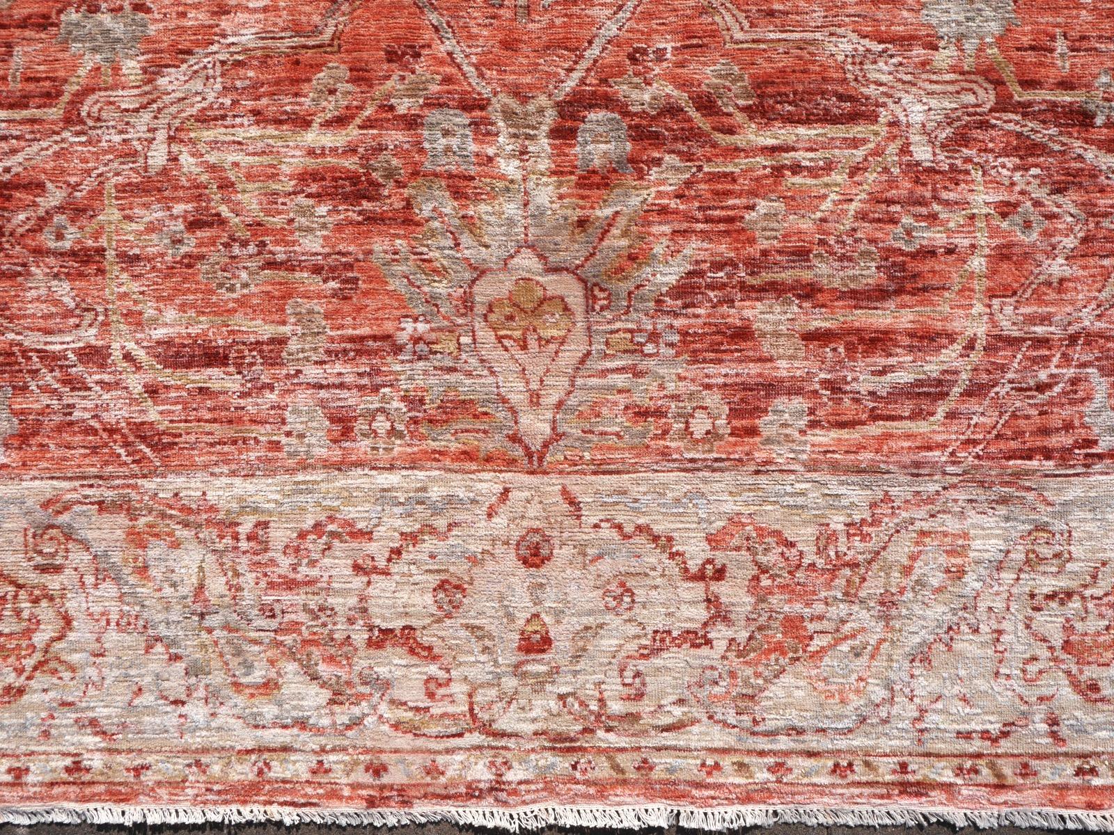 Modern Rug Hand Knotted in Style of Heriz Serapi or Antique Sultanabad 3