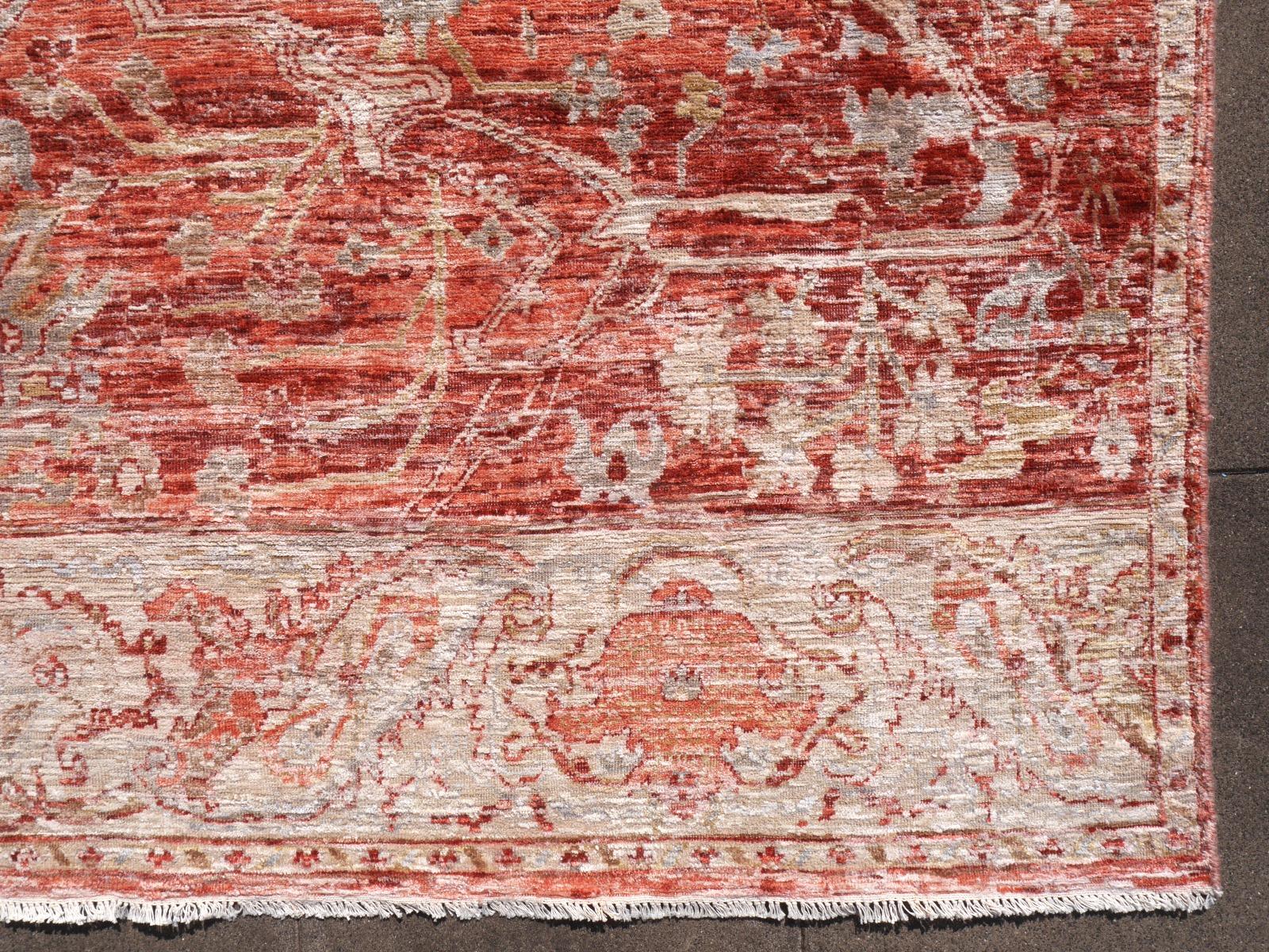 Modern Rug Hand Knotted in Style of Heriz Serapi or Antique Sultanabad 4