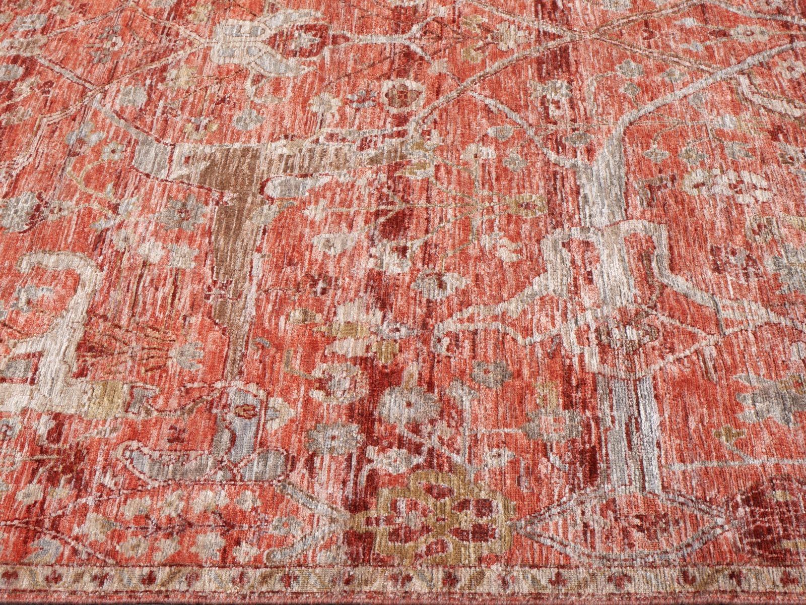 Modern Rug Hand Knotted in Style of Heriz Serapi or Antique Sultanabad 6