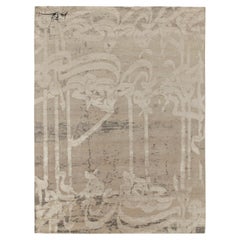 Moderner Teppich & Kelim-Teppich in Beige-Braun, Weiß mit abstraktem Muster